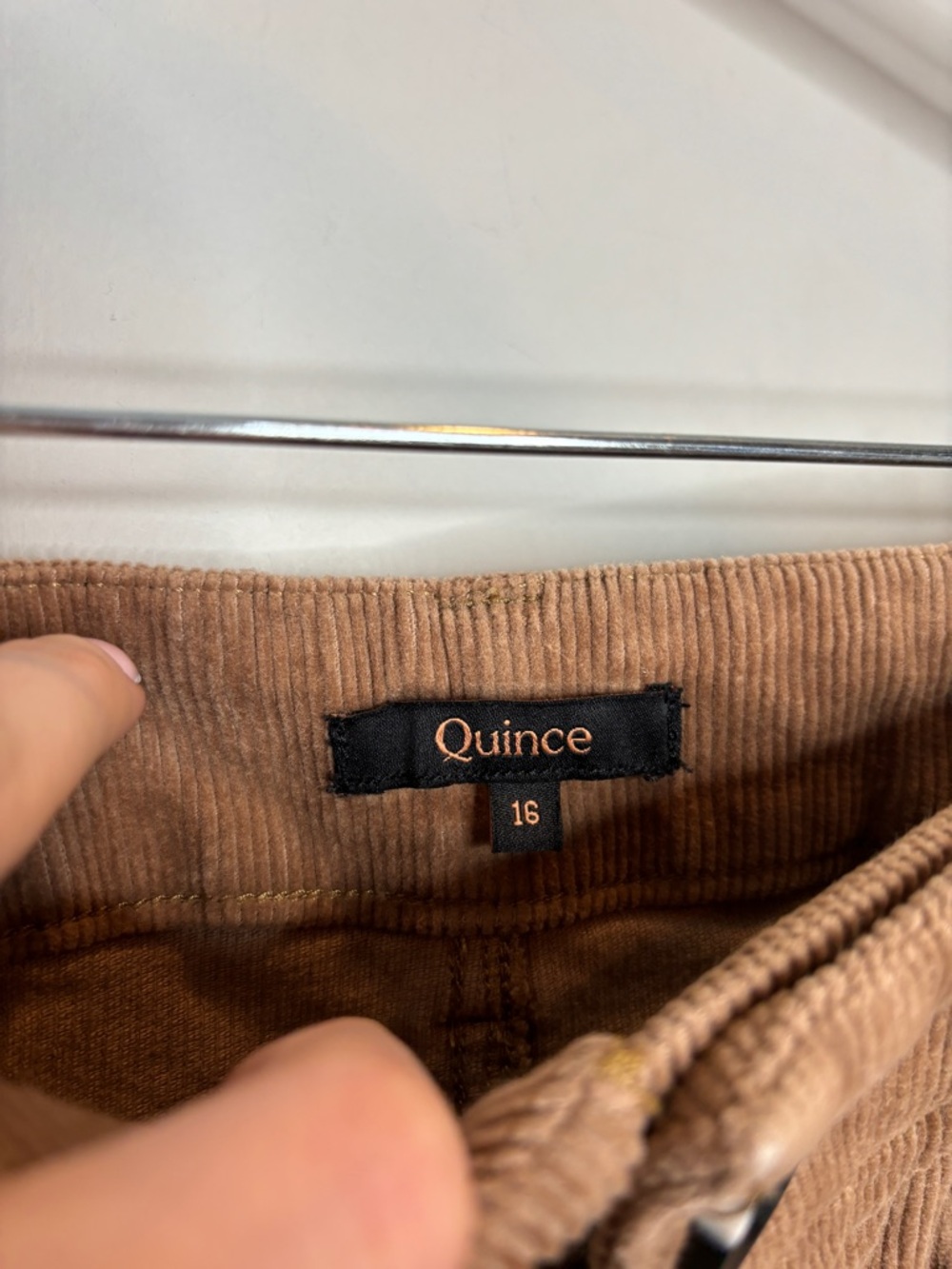 Quince Organic Stretch Corduroy Cropped Wide Leg Pants 16 Warm Brown - Picture 8 of 12